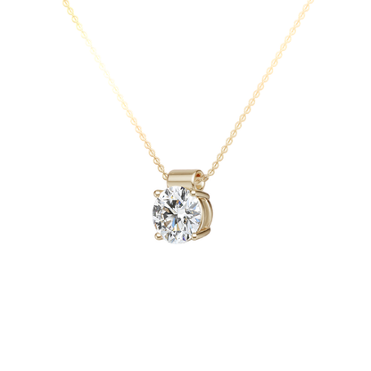 Round Lab Diamond Solitaire Necklace