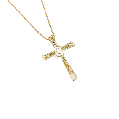 Oval Opal Cross Pendant Necklace