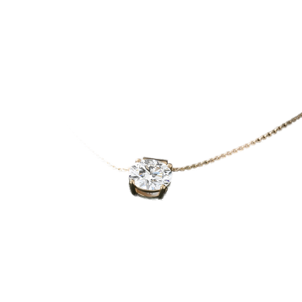 Round Lab Diamond Solitaire Necklace