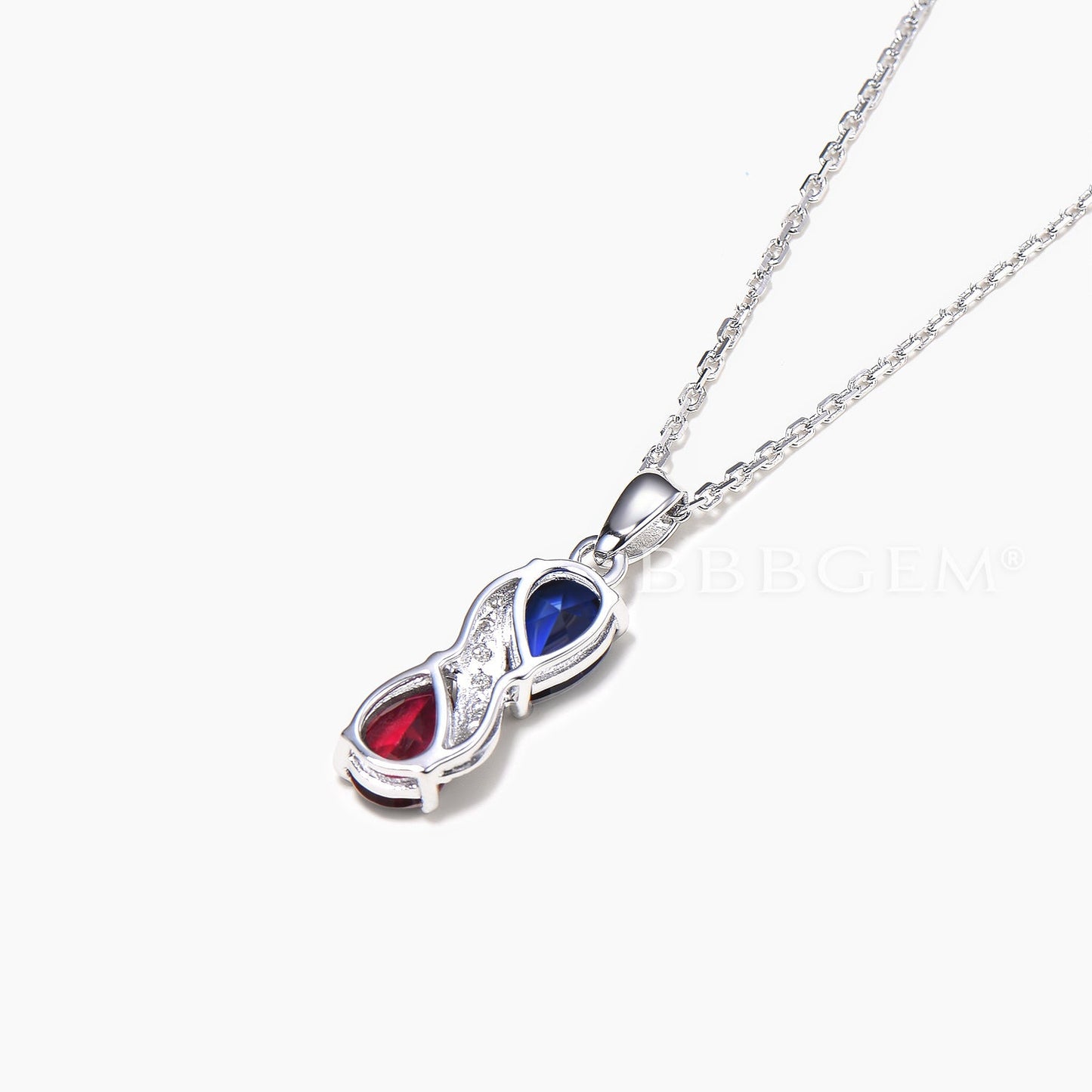 Teardrop Cut Sapphire Ruby Snake Necklace Moissanite Wedding Pendant