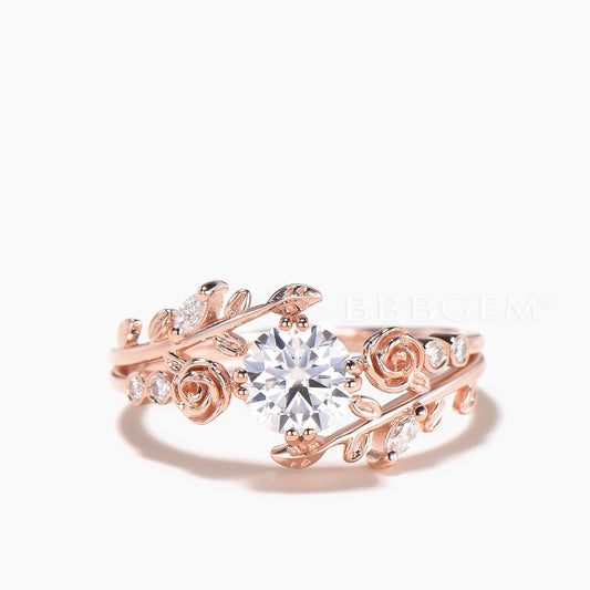 Round Cut Lab Grown Diamond Flower Wedding Ring Diamond IGI Certificate Ring