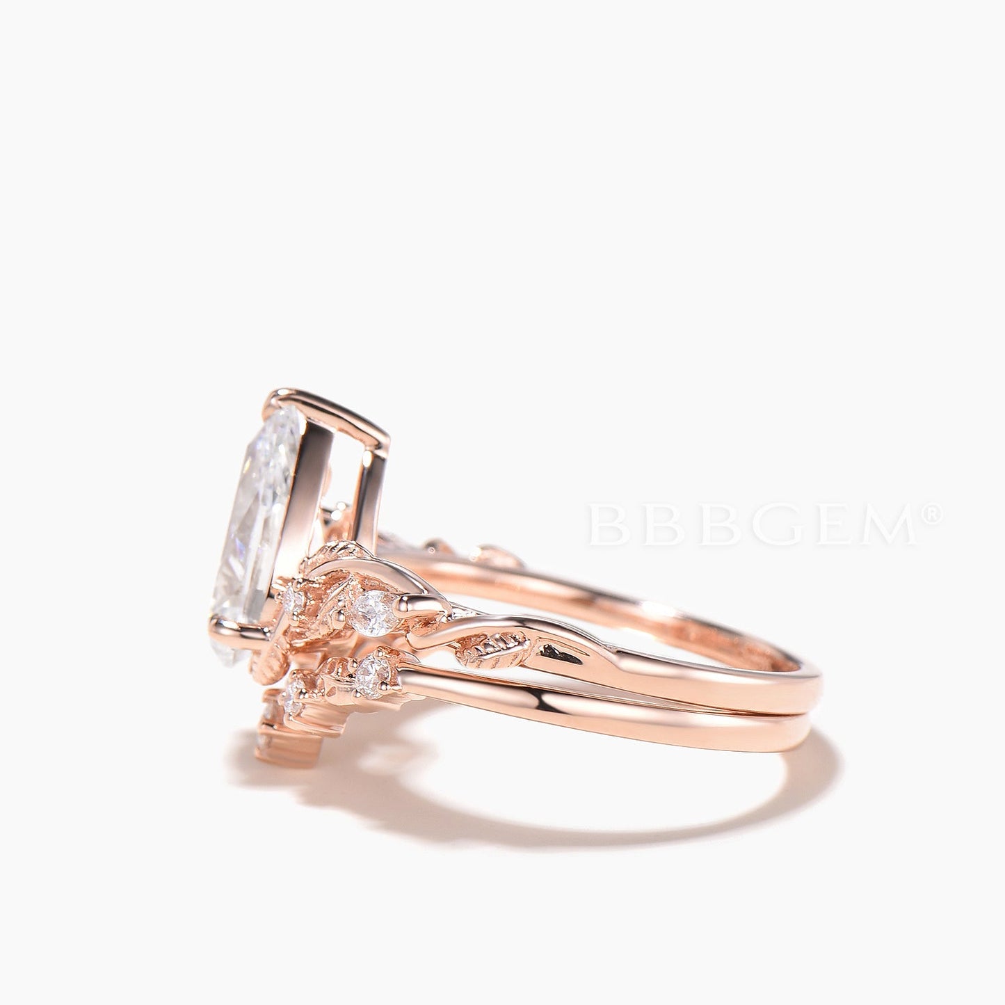 2CT Pear Cut Lab-grown Diamond IGI Certificate Wedding Ring Diamond Bridal Set