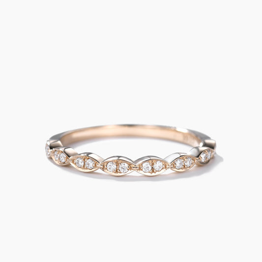 Diamond Yellow Gold Wedding Ring Marquise Art Deco