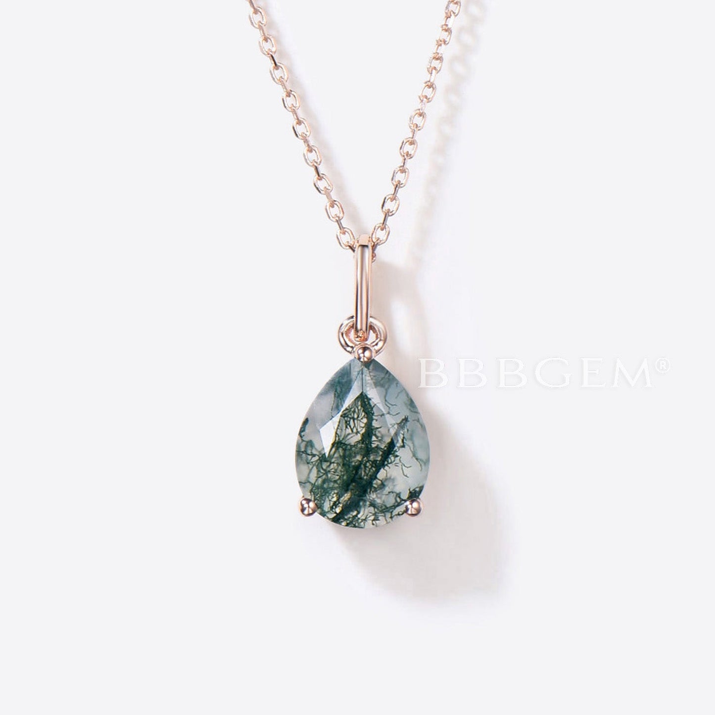  pear moss agate necklace