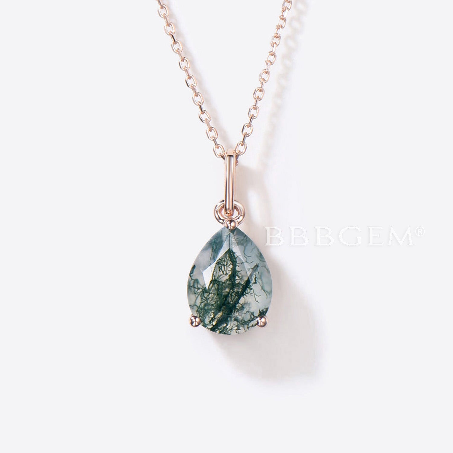  pear moss agate necklace