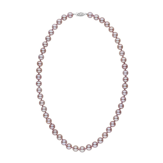 7.5-8.0 mm AAA Lavender Freshwater Pearl Necklace Pearl Anniversary Gift For Her