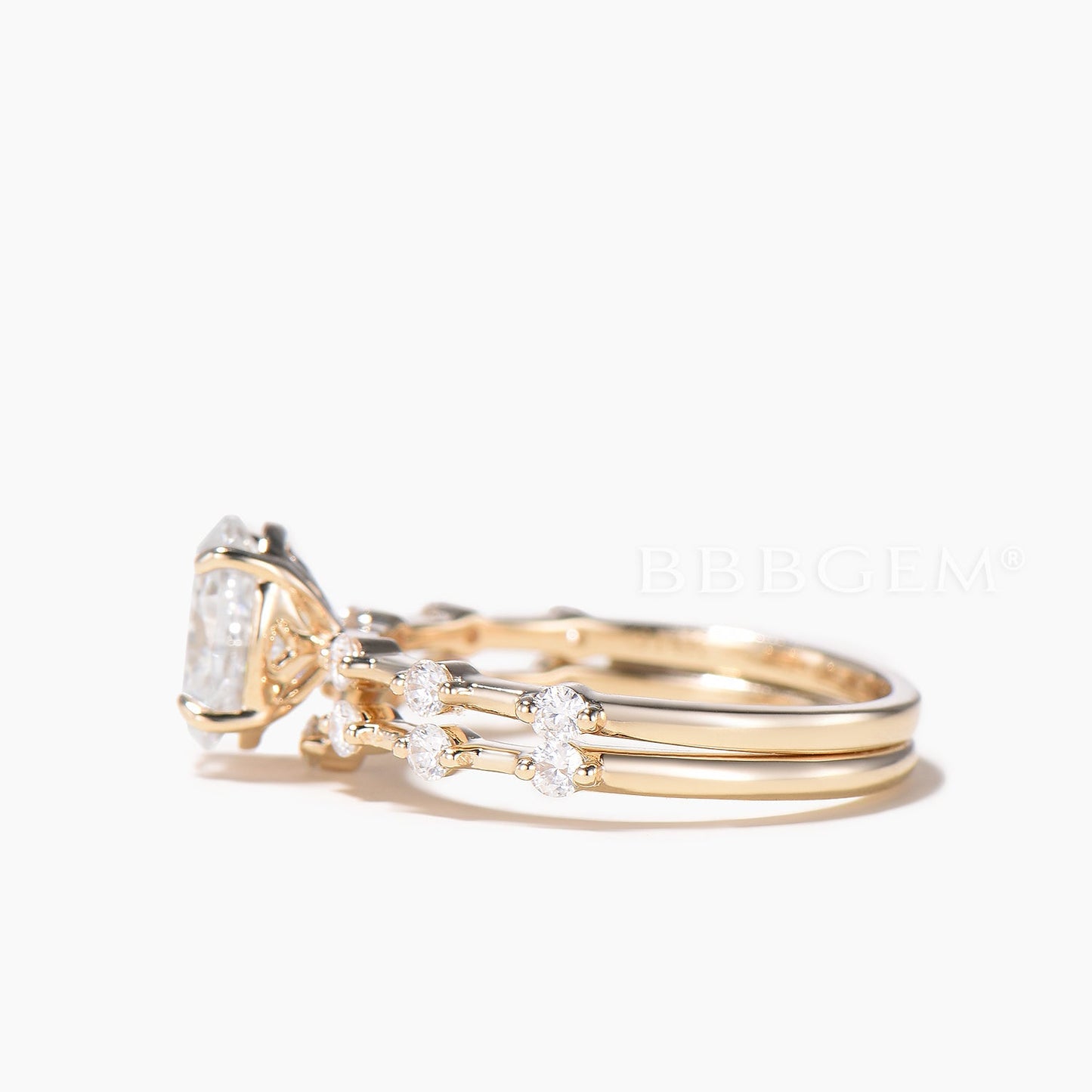 Oval Cut IGI Certificate Lab Grown Diamond Engagement Ring Diamond Bridal Set