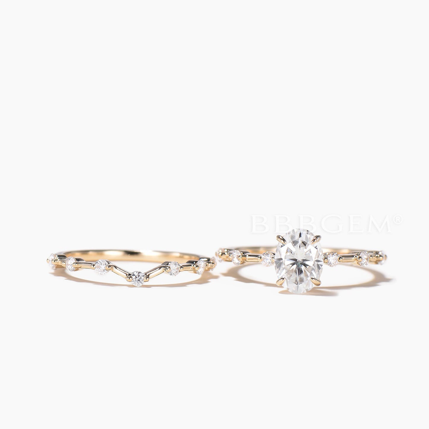 Oval Cut IGI Certificate Lab Grown Diamond Engagement Ring Diamond Bridal Set