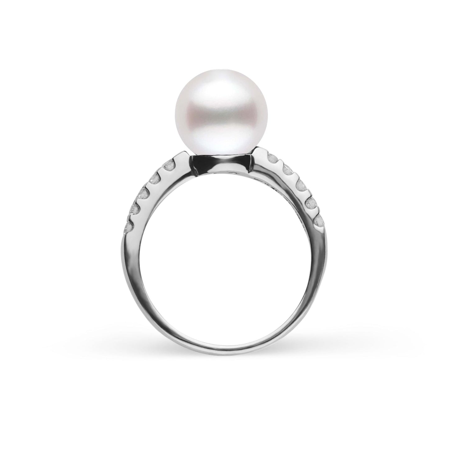 Decade Collection 9.0-10.0 mm White South Sea Pearl and Diamond Ring