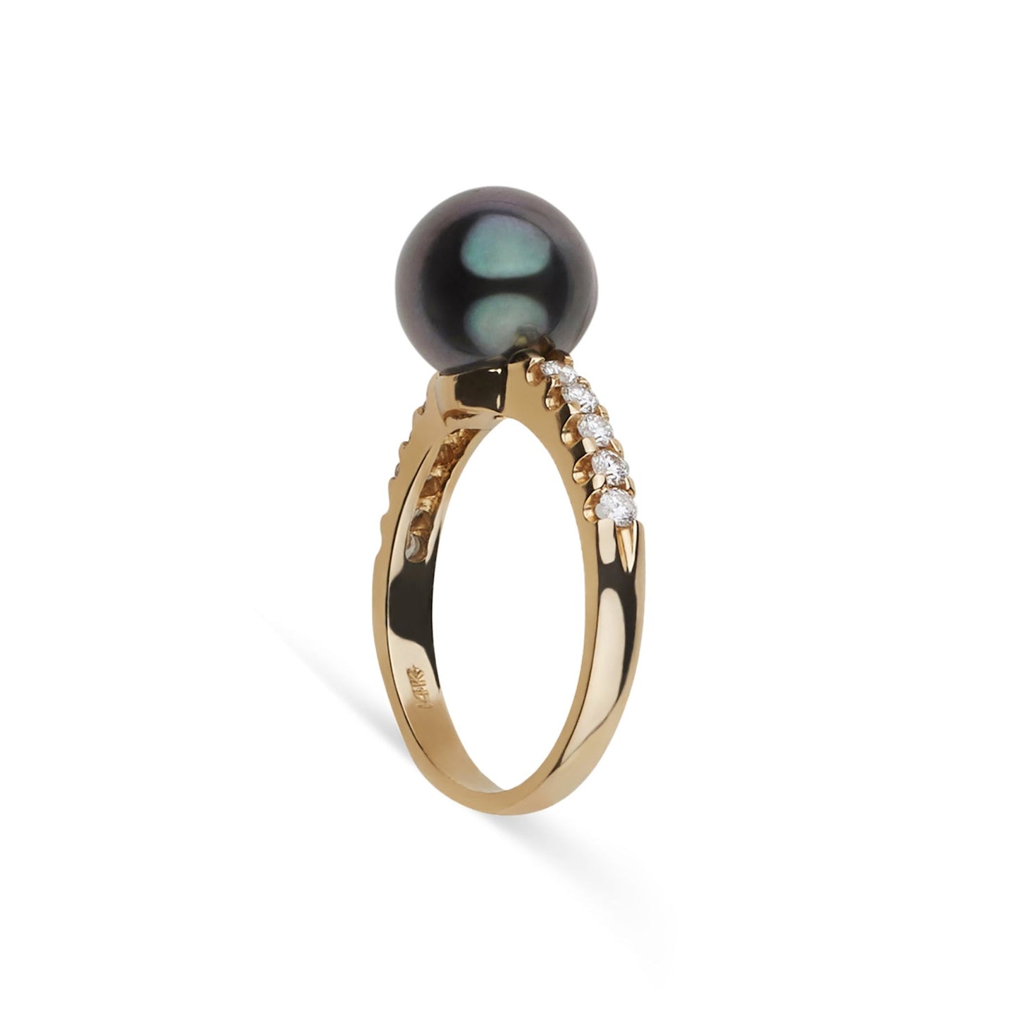 Decade Collection 9.0-10.0 mm Tahitian Pearl and Diamond Ring