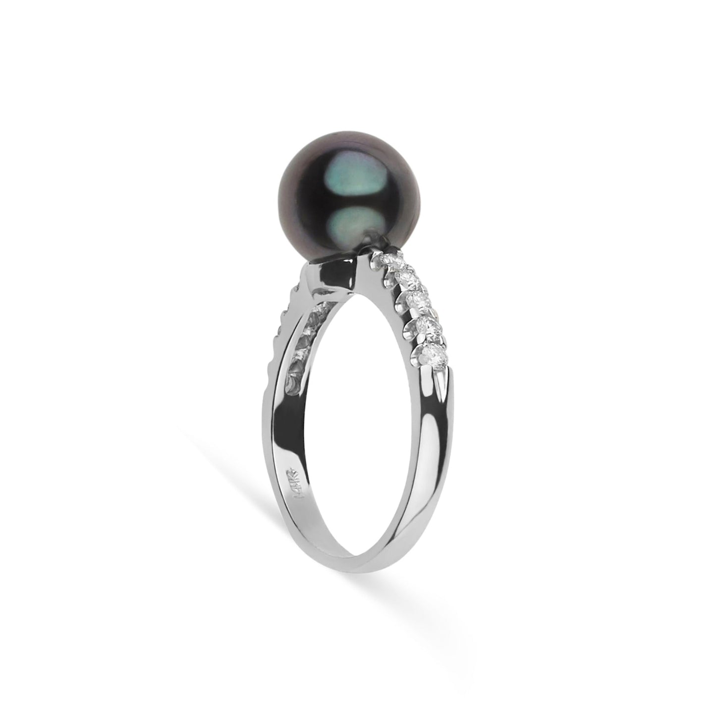 Decade Collection 9.0-10.0 mm Tahitian Pearl and Diamond Ring