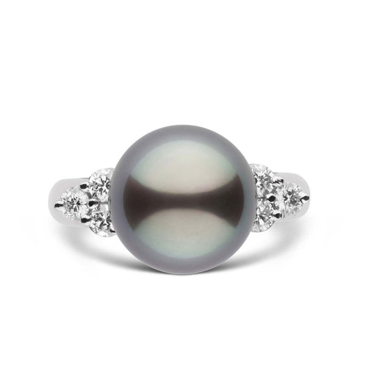 Always Collection 11.0-12.0 mm Tahitian Pearl and Diamond Ring