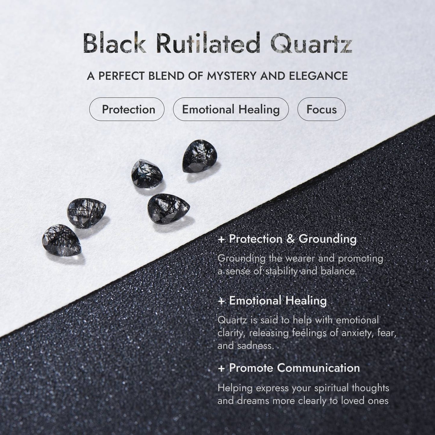 Hexagon Cut Genuine Black Rutilated Quartz Stud Earrings Black Gemstone Earrings