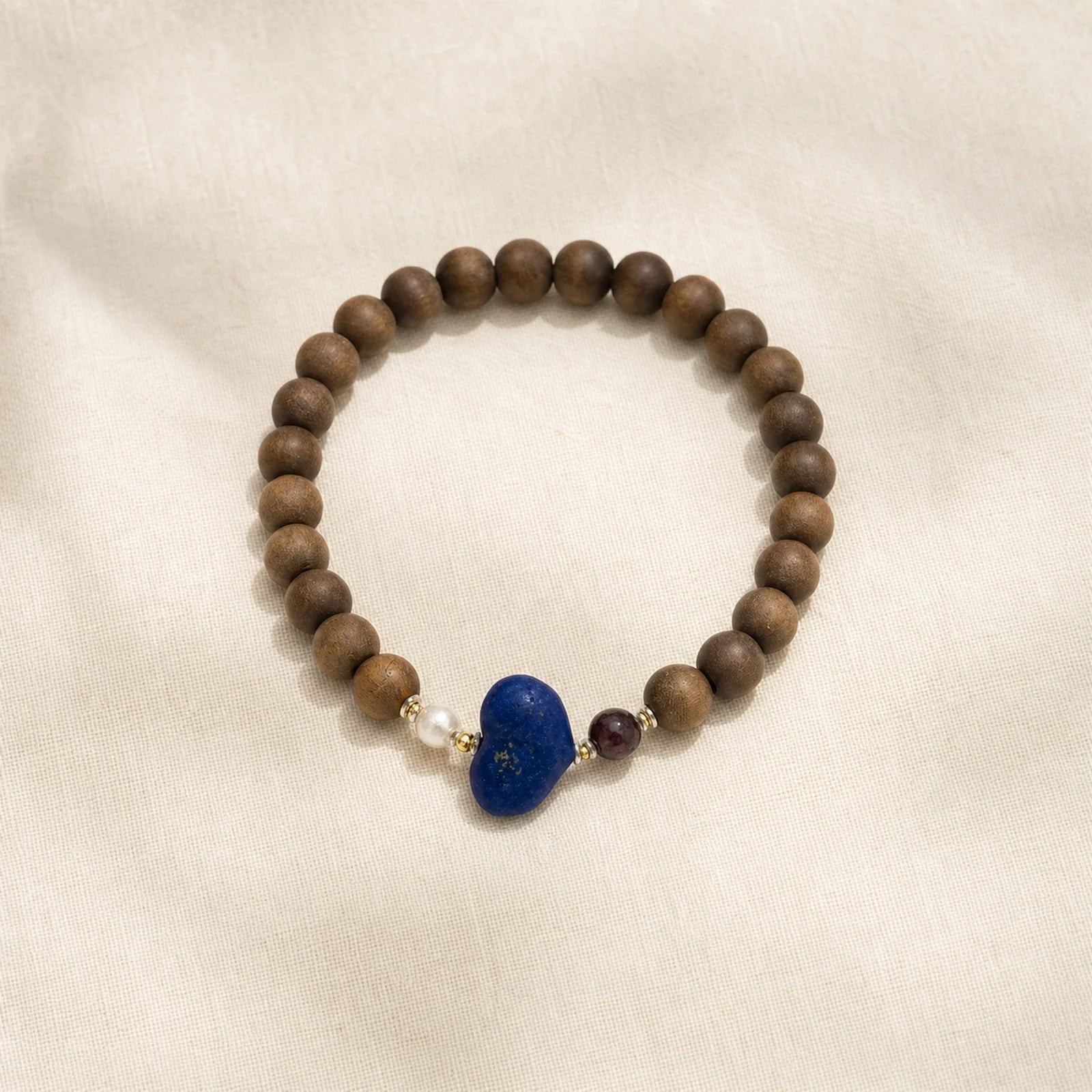 Kynam Agarwood Blue Lapis Accent Bracelet for Calm - WhisperVow standard product photo