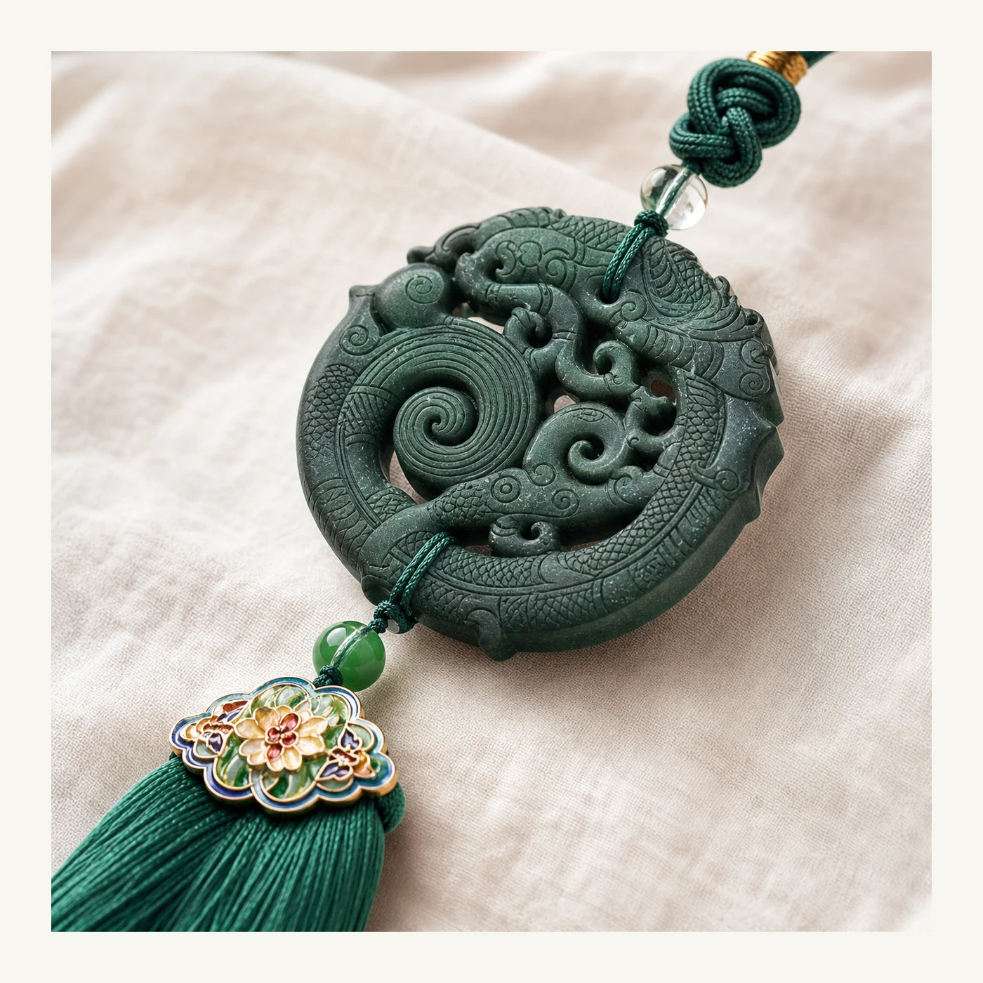 Lavender Scent Antique Dragon Incense Car Charm carved dragon detail