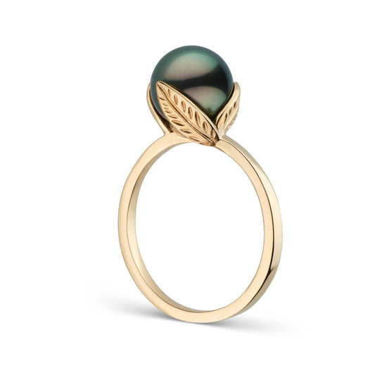 Leaf Collection 8.0-9.0 mm Tahitian Pearl Ring