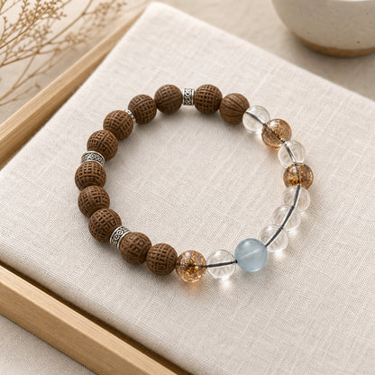 Osmanthus Scent Double Happiness Bead Bracelet front view