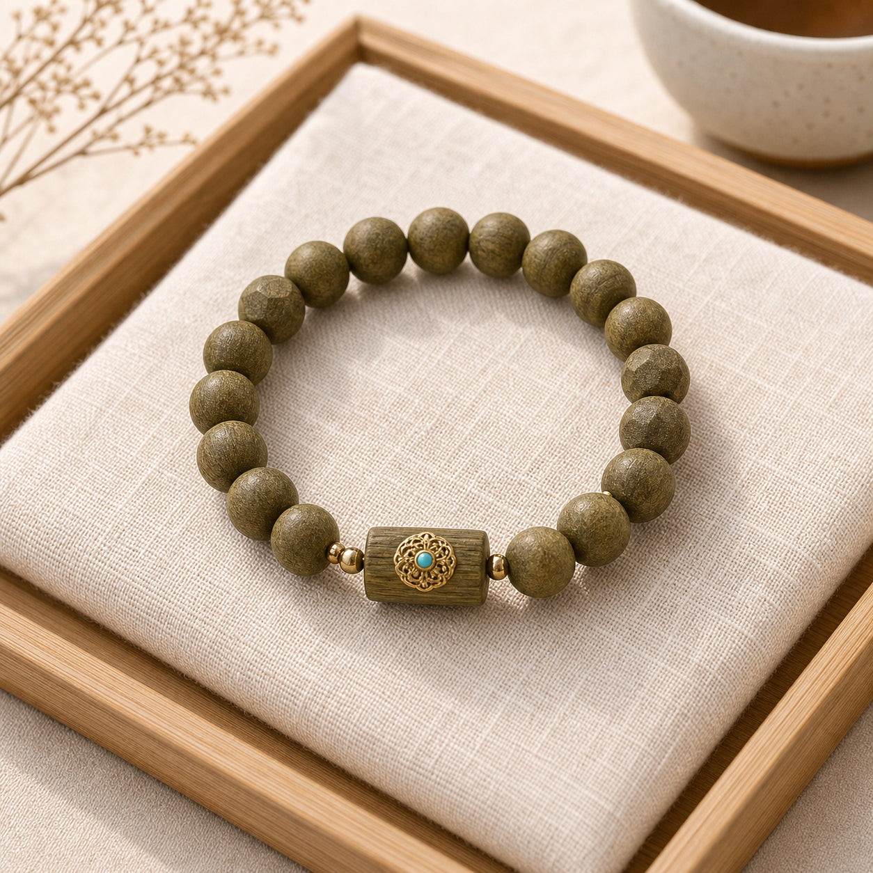 Osmanthus Scent Hexagonal Bead Bracelet front view