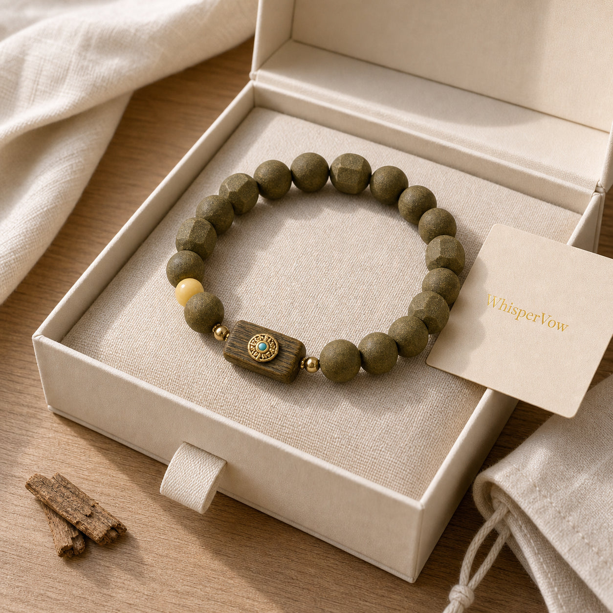 Osmanthus Scent Hexagonal Bead Bracelet gift box view