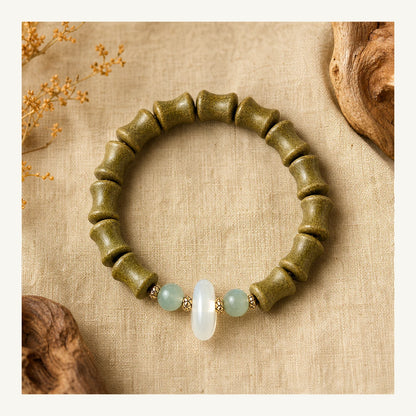 Osmanthus Scent Bamboo Joint Incense Bead Bracelet front view by WhisperVow