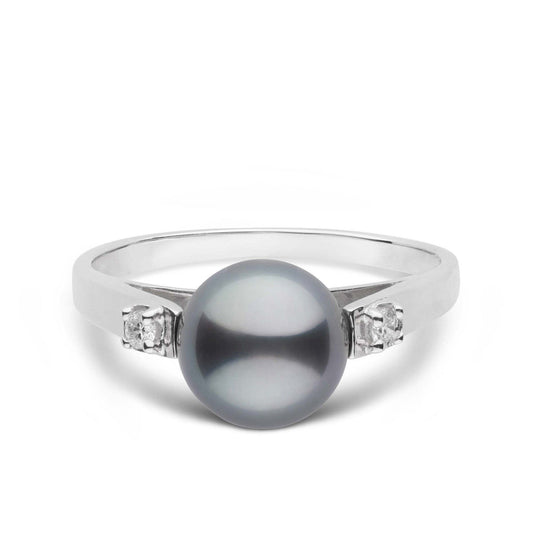 Promise Collection 8.0-9.0 mm Tahitian Pearl and Diamond Ring