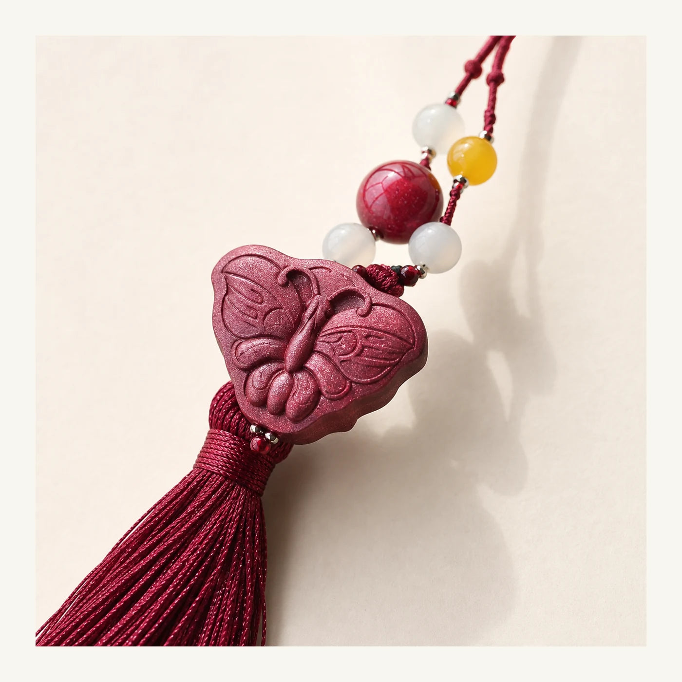 Rose Scent Butterfly Incense Pendant Charm carved detail