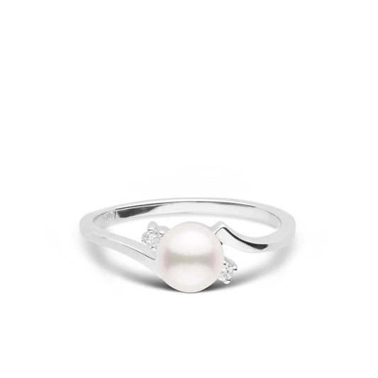 Starlight Collection 6.0-6.5 mm Akoya Pearl and Diamond Ring
