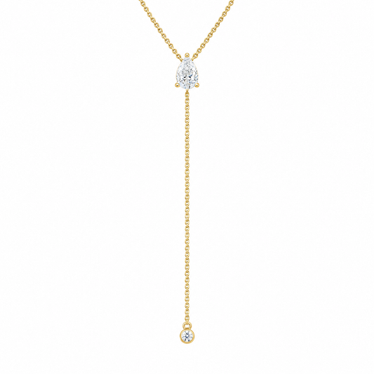 Pear cut lab diamond drop necklace - view 1