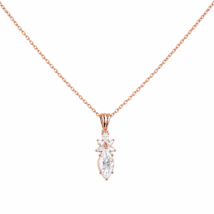 Marquise moissanite cluster pendant necklace - view 3