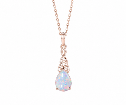 Whispervow 5x7mm Teardrop White Opal Pendant Necklace Vintage Unique Fire Opal Pendant Norse Viking Opal product view 2 of 4