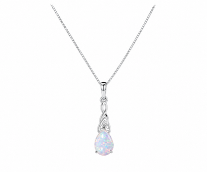 Whispervow 5x7mm Teardrop White Opal Pendant Necklace Vintage Unique Fire Opal Pendant Norse Viking Opal product view 4 of 4