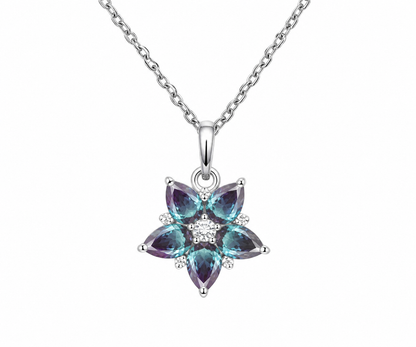 Whispervow Art Deco Pear Cut June Birthstone Alexandrite Necklace Delicate Moissanite Halo Pendant Dainty Star product view 3 of 4