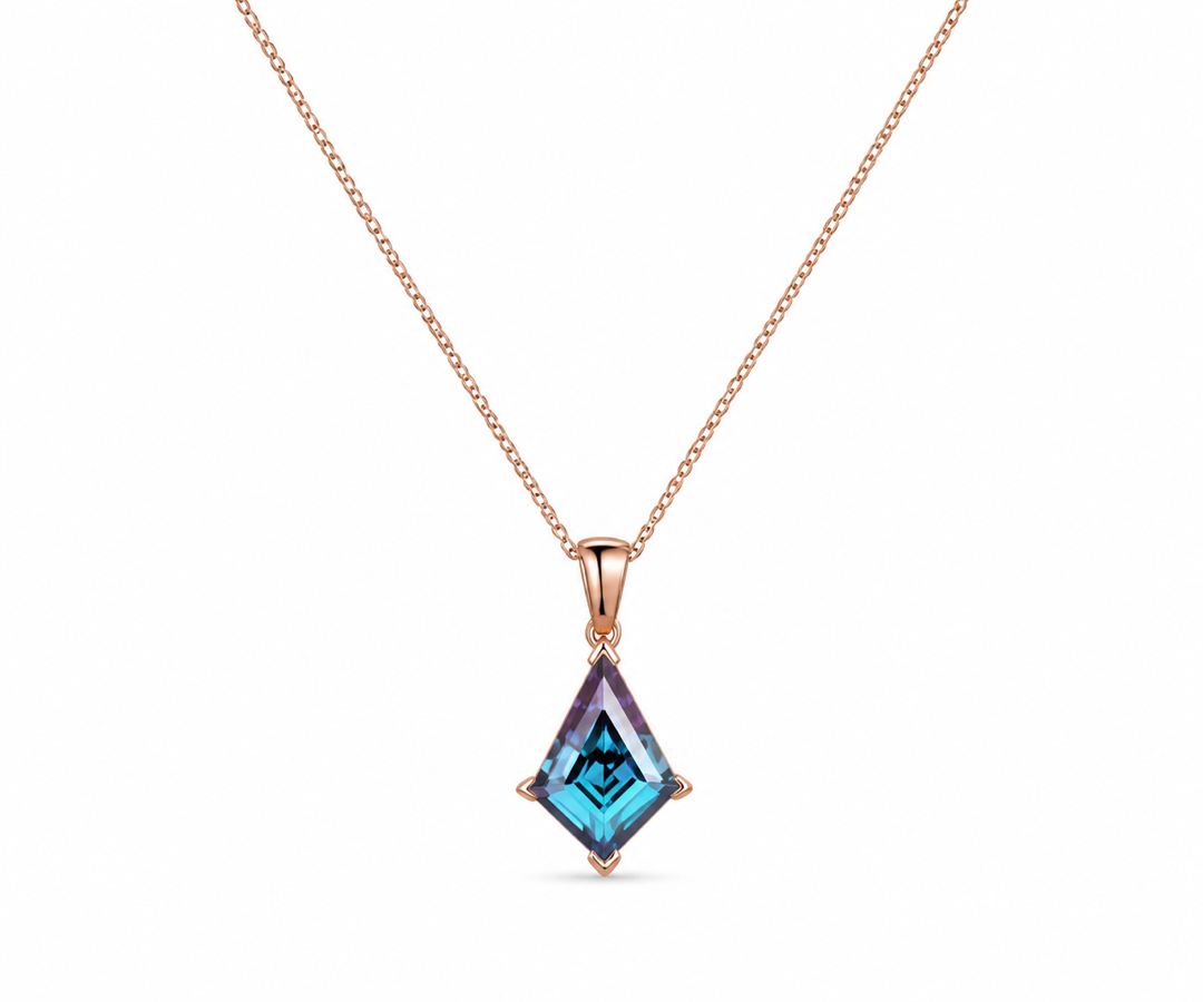 Whispervow Kite alexandrite necklace vintage unique pendant for women her gemstone anniversary bridal gift mother product view 2 of 4