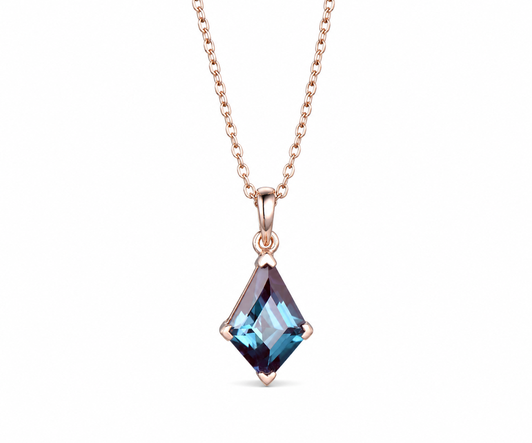 Whispervow Kite alexandrite necklace vintage unique pendant for women her gemstone anniversary bridal gift mother product view 3 of 4
