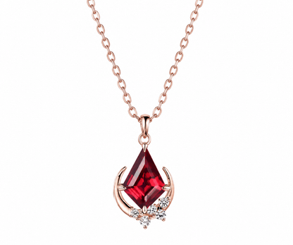 Whispervow Kite cut red ruby necklace unique moon necklace cluster diamond Pendant women gemstone mother product view 4 of 4