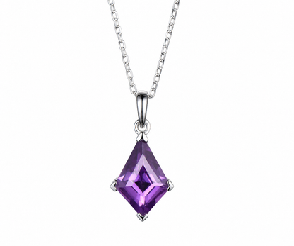 Whispervow Kite natural Amethyst necklace vintage unique pendant for women her anniversary bridal gift mother product view 1 of 4
