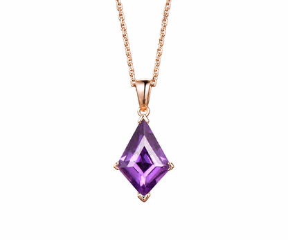 Whispervow Kite natural Amethyst necklace vintage unique pendant for women her anniversary bridal gift mother product view 2 of 4