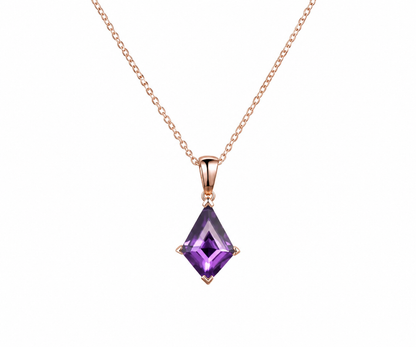 Whispervow Kite natural Amethyst necklace vintage unique pendant for women her anniversary bridal gift mother product view 4 of 4