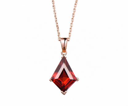 Whispervow Kite red garnet necklace vintage unique pendant for women her gemstone anniversary bridal gift product view 1 of 3