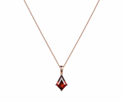 Whispervow Kite red garnet necklace vintage unique pendant for women her gemstone anniversary bridal gift product view 2 of 3