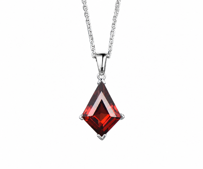 Whispervow Kite red garnet necklace vintage unique pendant for women her gemstone anniversary bridal gift product view 3 of 3