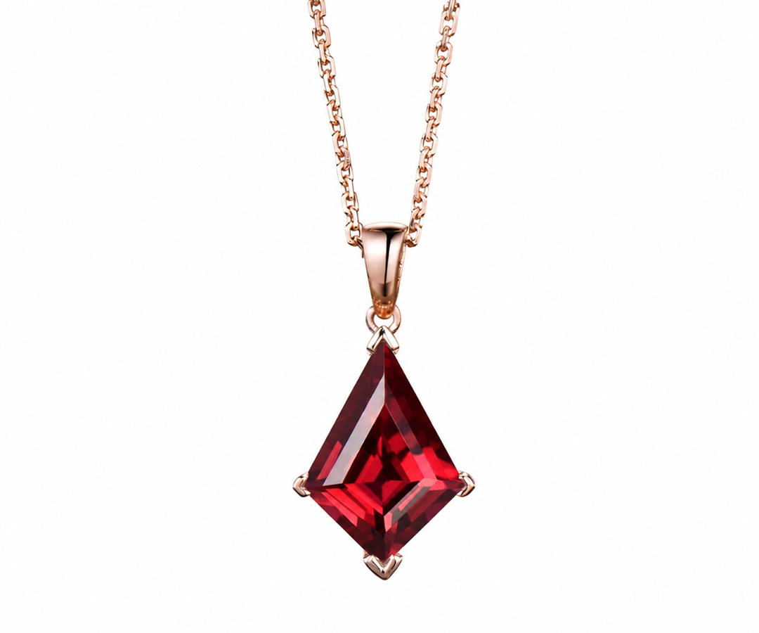Whispervow Kite red ruby necklace vintage unique pendant women her gemstone anniversary bridal gift mother product view 1 of 4