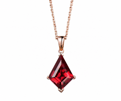 Whispervow Kite red ruby necklace vintage unique pendant women her gemstone anniversary bridal gift mother product view 1 of 4