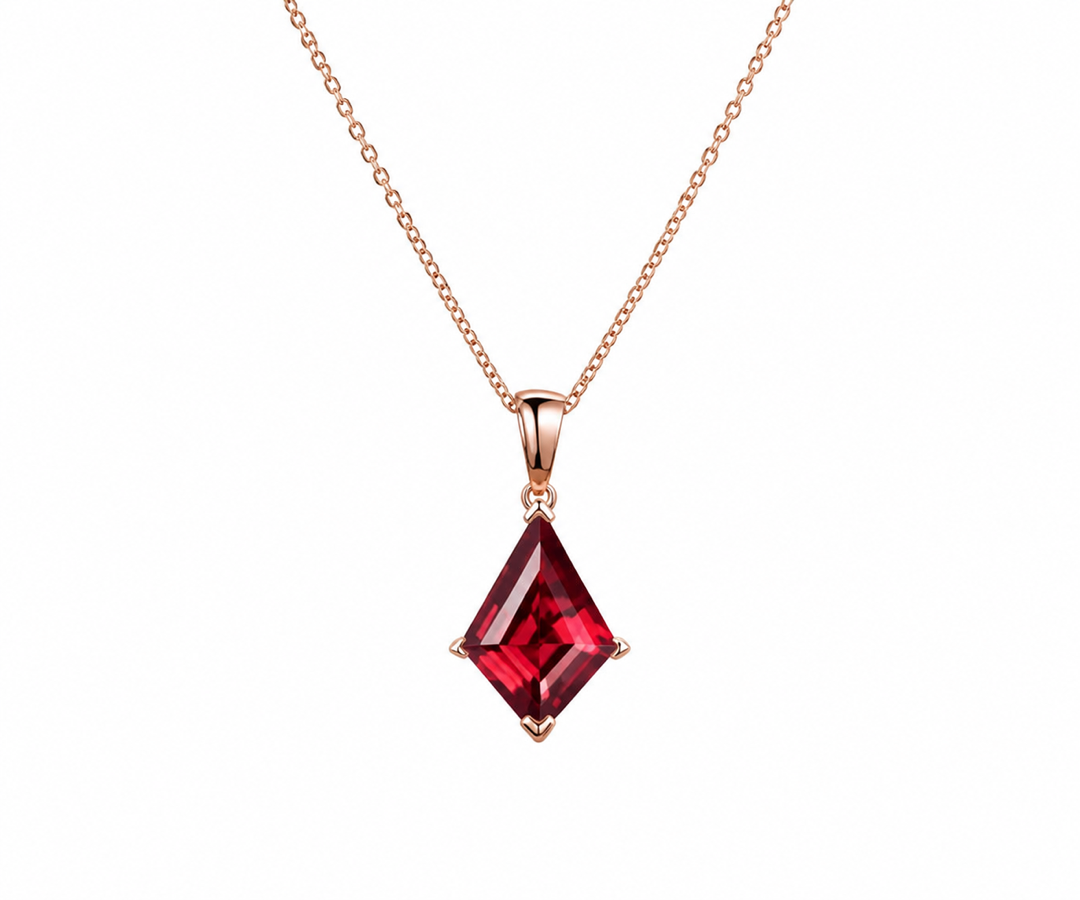 Whispervow Kite red ruby necklace vintage unique pendant women her gemstone anniversary bridal gift mother product view 2 of 4