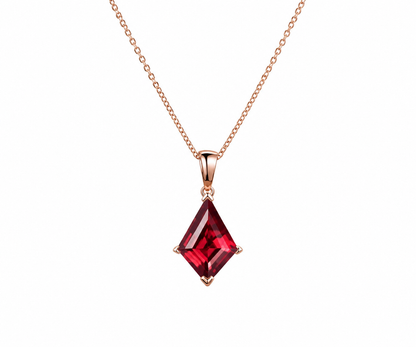 Whispervow Kite red ruby necklace vintage unique pendant women her gemstone anniversary bridal gift mother product view 2 of 4