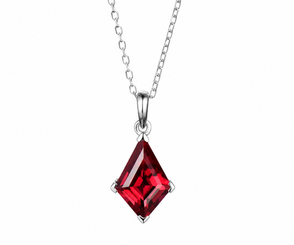 Whispervow Kite red ruby necklace vintage unique pendant women her gemstone anniversary bridal gift mother product view 4 of 4