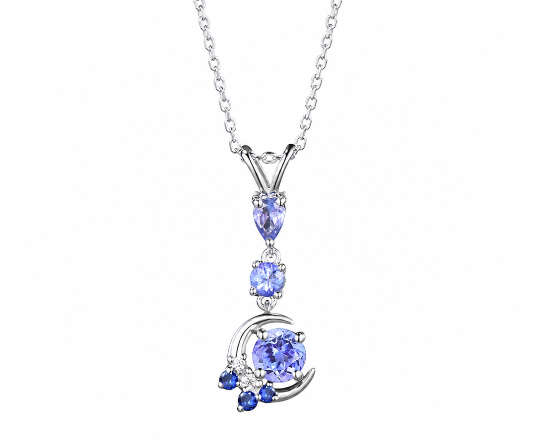 Whispervow Tanzanite Moon Pendant Necklace Branch Necklace product view 1 of 4