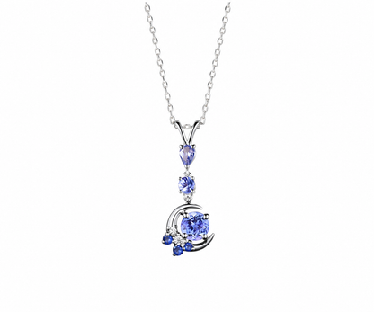 Whispervow Tanzanite Moon Pendant Necklace Branch Necklace product view 3 of 4