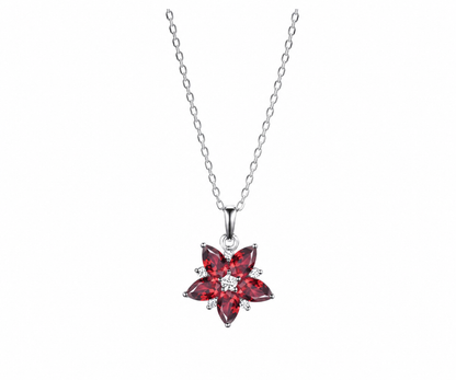 Whispervow Vintage Pear Cut Ruby Necklace Unique Star Pendant July Birthstone Red Gemstone Ruby Pendant product view 3 of 4